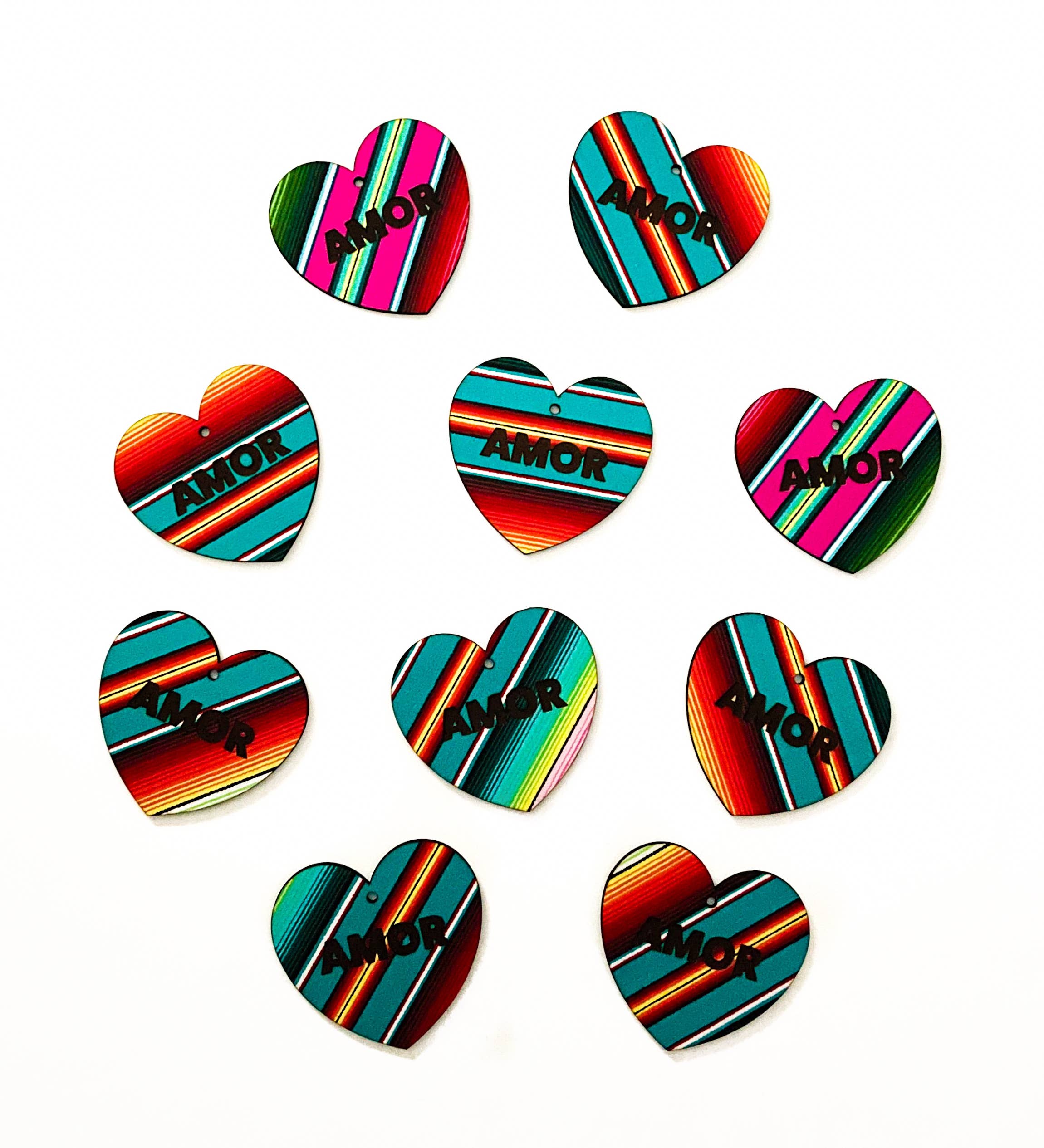 Nice Cosas - Wholesale Ornament - Nice Cosas AMOR Serape Heart Ornament0