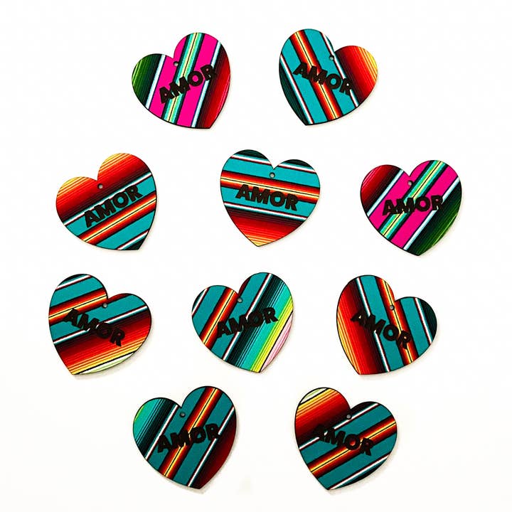 Nice Cosas - Wholesale Ornament - Nice Cosas AMOR Serape Heart Ornament