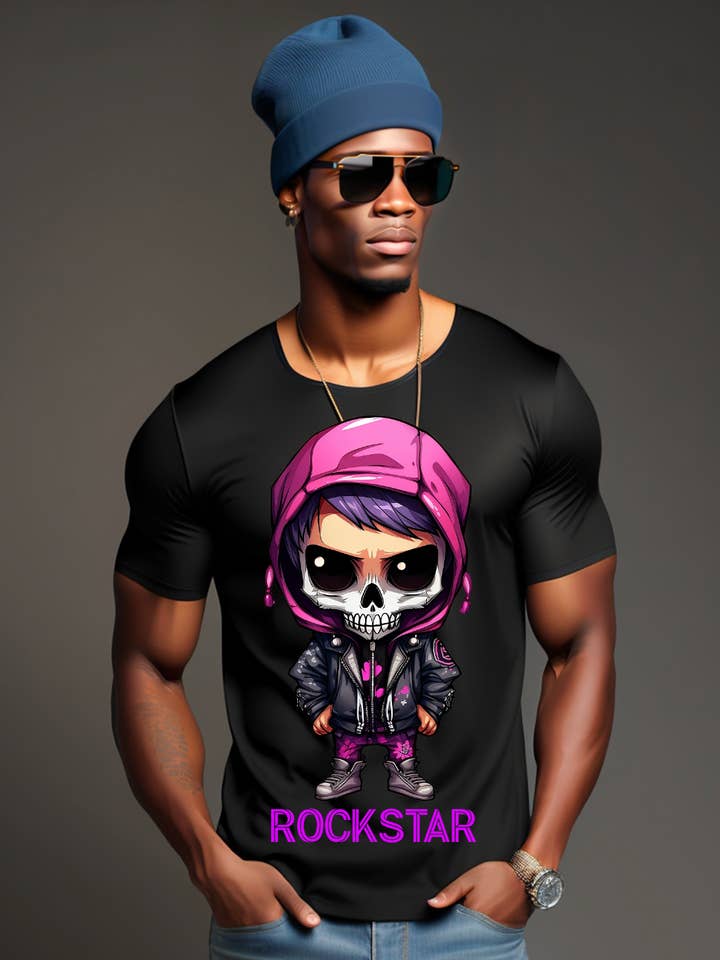 Camisetas Skull Boy Rockstar | Grooveman Music por atacado de Grooveman Music