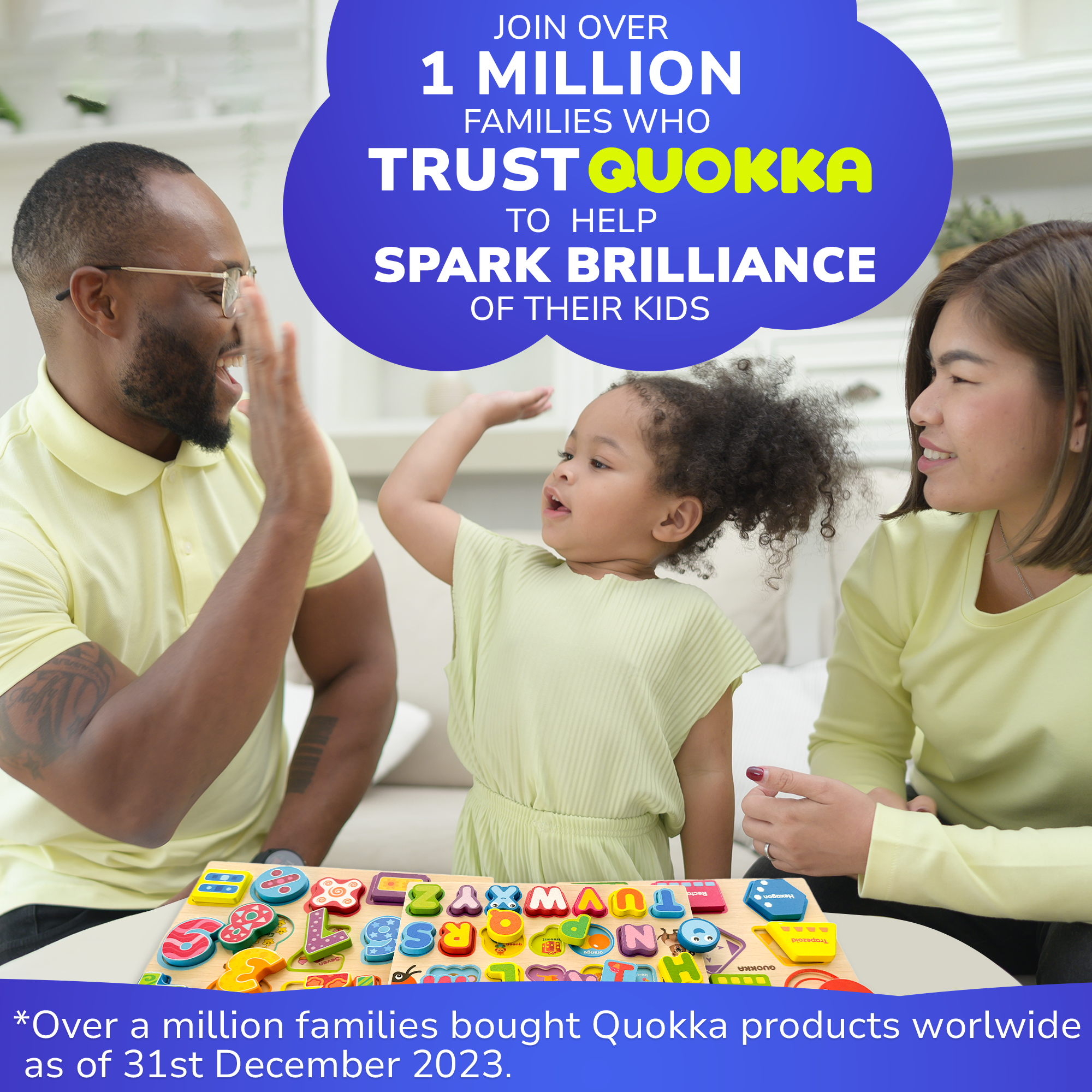 QUOKKA - Wholesale Puzzle - Kids - Montessori Chunky Wooden Puzzles | 3xSET4