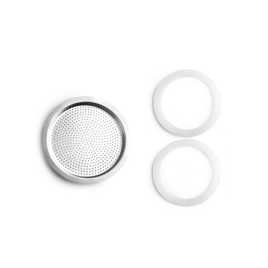 Ibili - Vendita all'ingrosso Macchine per il caffè - IBILI - 2 Guarnizioni in Silicone + Filtro Bahia-Elba 3 Tazze