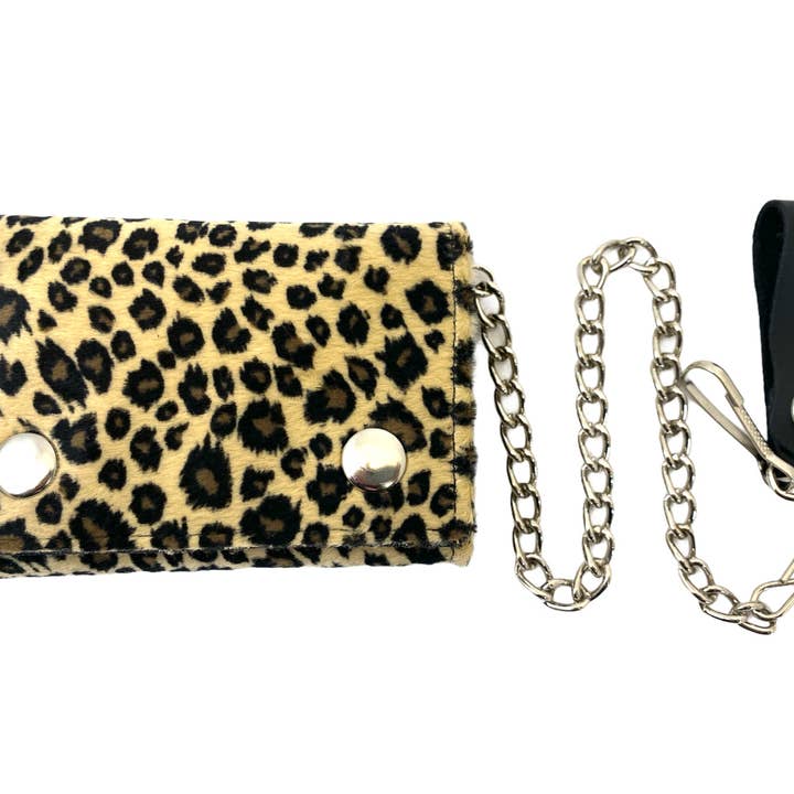 Funk Plus - Vendita all'ingrosso Portafogli - Donna - Portafoglio leopardato peloso WF-LEO con interno in vera pelle2