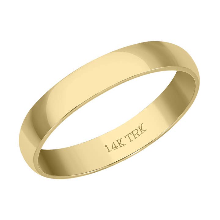 3MM Plain Wedding Band in 14K Yellow Gold (Size 5 to 10) for wholesale by TimeLe$$ Classics
