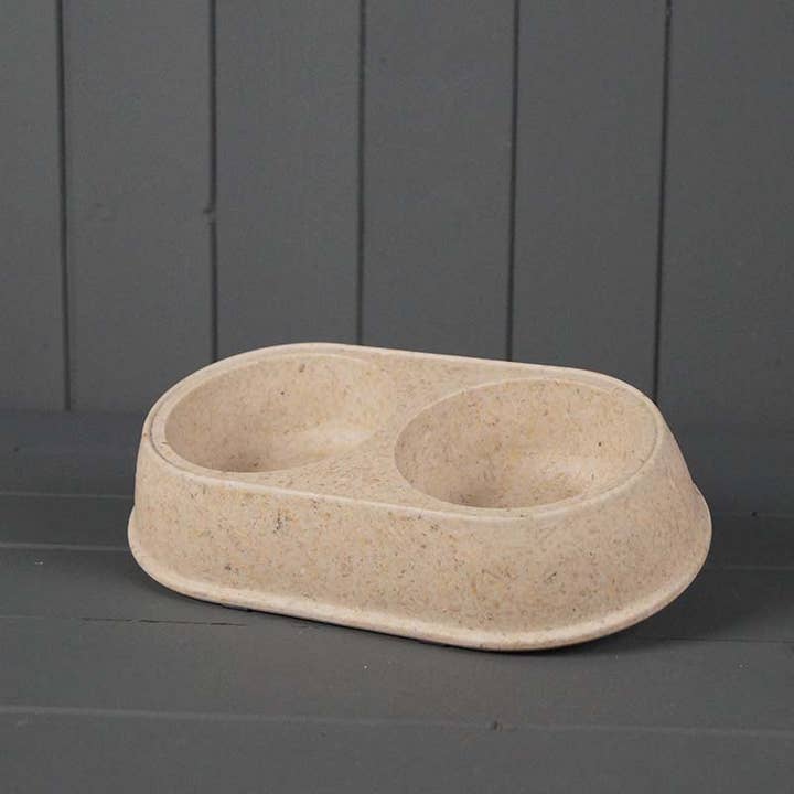 Small Duo Pet Bowl Made With Chaff for wholesale by Satchville