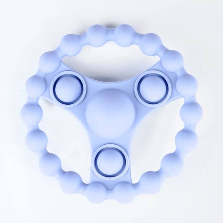 Silicone Teething Ring with Pop-it - Light Blue for wholesale by Rammelaartje