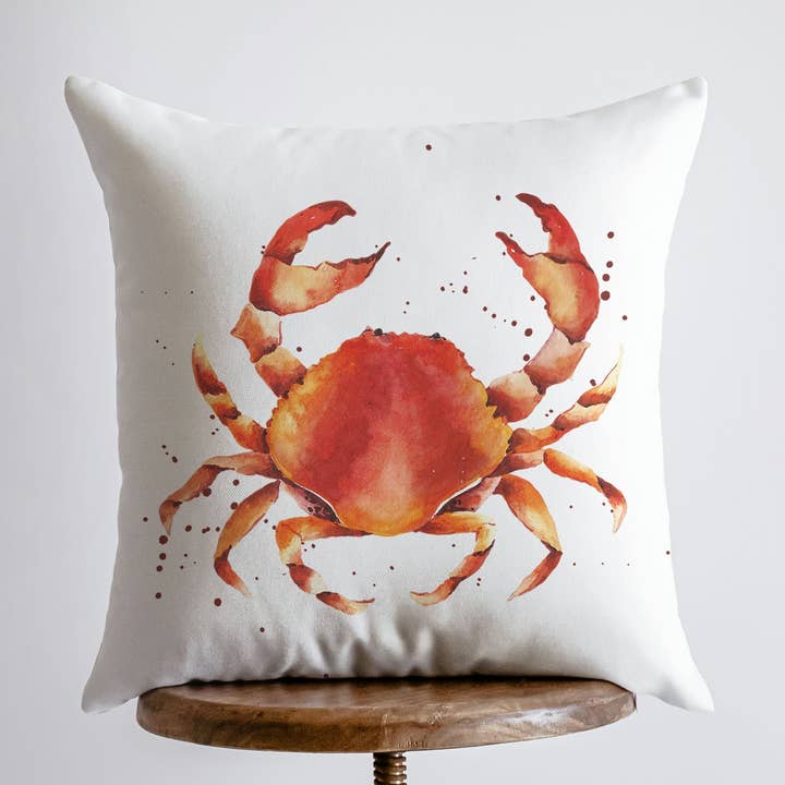 UniikPillows - Wholesale Throw Pillow Cover - Orange Crab | Pillow Cover | Throw Pillow | Home Decor | Modern Coastal Decor | Nautical | Ocean | Gift for her | Accent Pillow Covers0