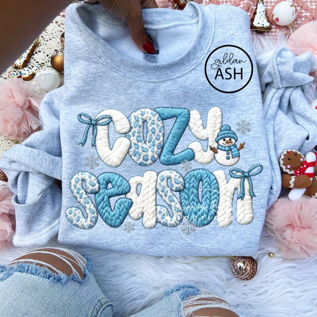 Cozy Season (Faux yarn) Sweatshirts & T-Shirts for wholesale by Trendy Chic Apparel LLC