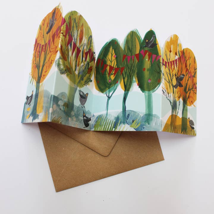 Esther Kent Design – wholesale Everyday greeting card – Happy Forest Concertina Card1