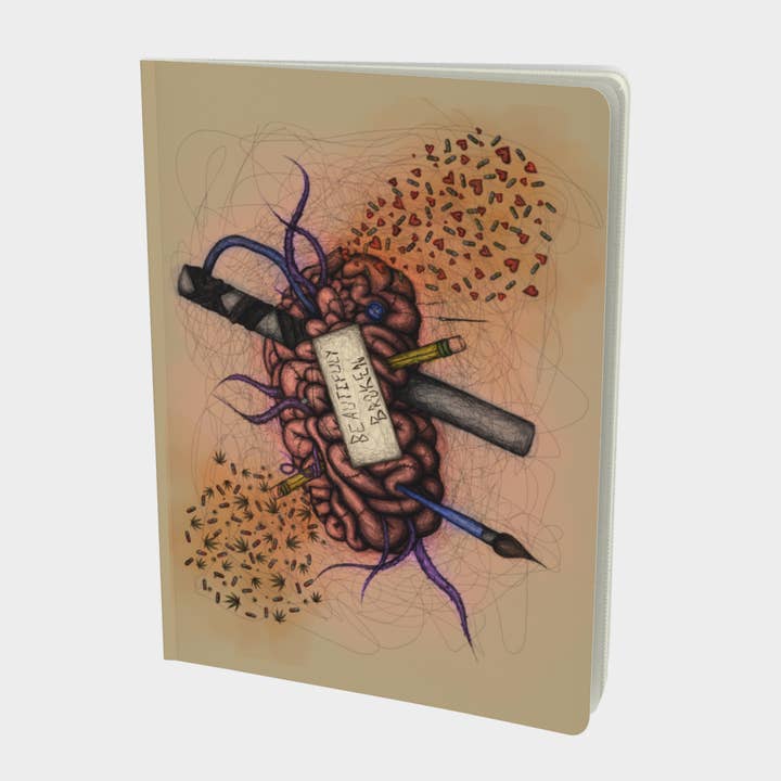 A Large Notebook For The Beautifully Broken for wholesale by Maia Sky Art