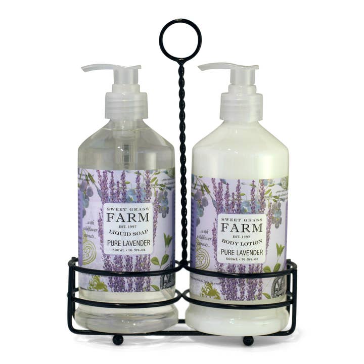 Sweet Grass Farm - Wholesale Body Cream/Lotion - Meadow Body Lotion & Liquid Soap Caddy Set
