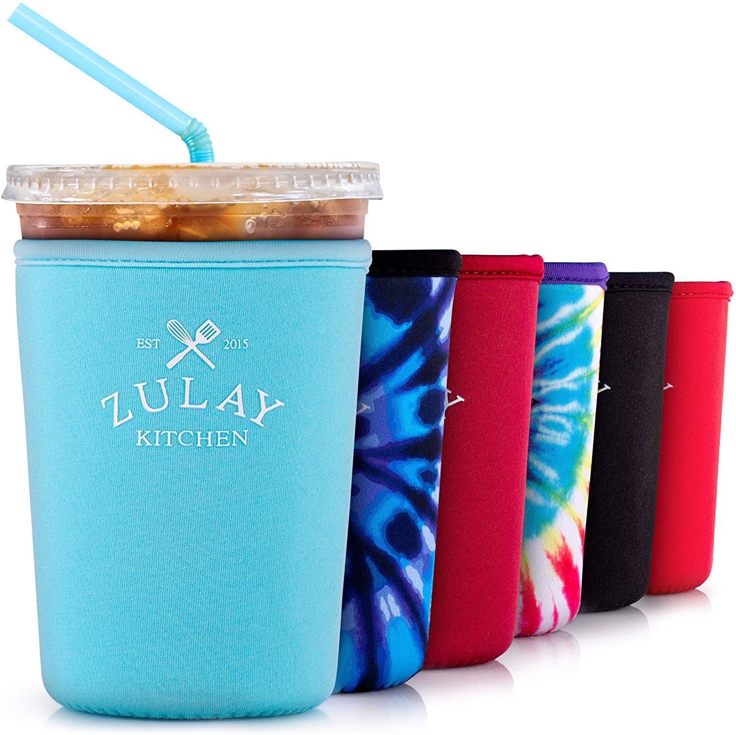 Zulay Kitchen - Wholesale Drink Huggers & Koozies - Reusable Iced Coffee Sleeve - 5-inch Medium Sized Insulator10