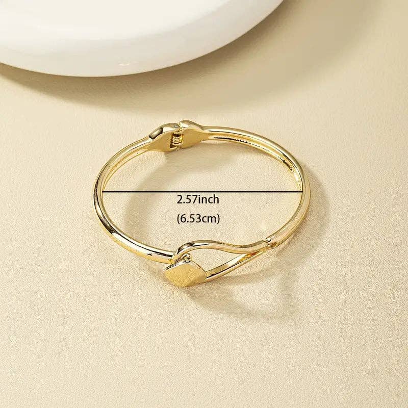 Huis Van Merken - Venta al por mayor Pulseras tipo brazalete - Pulsera Minimalista de Aleación de Primavera – Joyería de Mano Elegante Chapada en Oro de 14K Regalo3