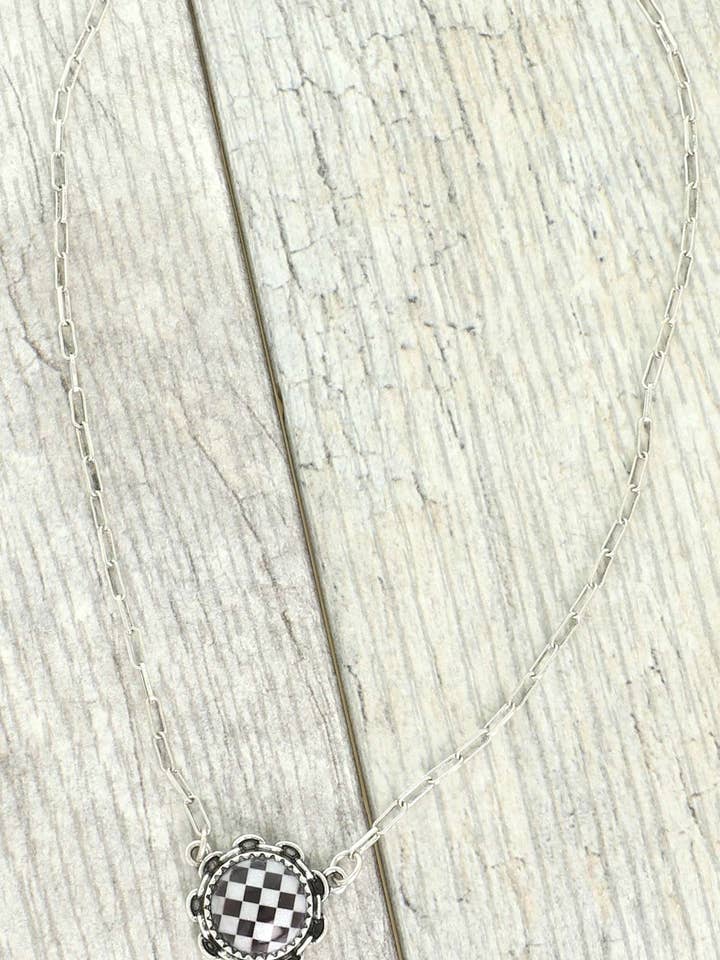 VESTLIG RUNDT TERNET VEDHÆNG HALSKÆDE N17253 for engroshandel hos anbfashion