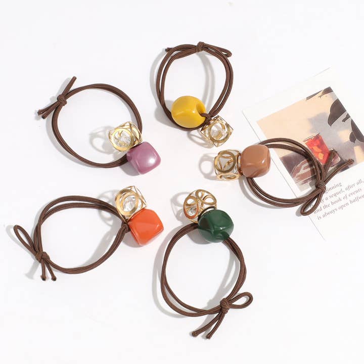 DOUBLE-LAYER HOLLOW SQUARE RHINESTONE HAIR ROPE_CWAHA2335 for wholesale by ACCITY