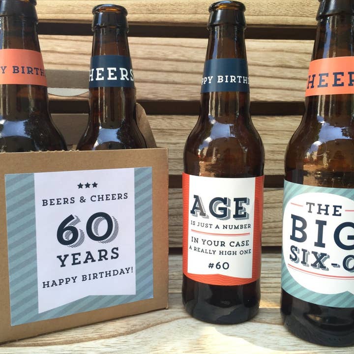 Paprika Paperie - Venta al por mayor Etiquetas de regalos - Etiquetas de cerveza para 60 cumpleaños, 60 años, 60 años, 60 cumpleaños para hombres, regalo de 60 cumpleaños, etiquetas de cerveza de cumpleaños envejecidas a la perfección impresas1