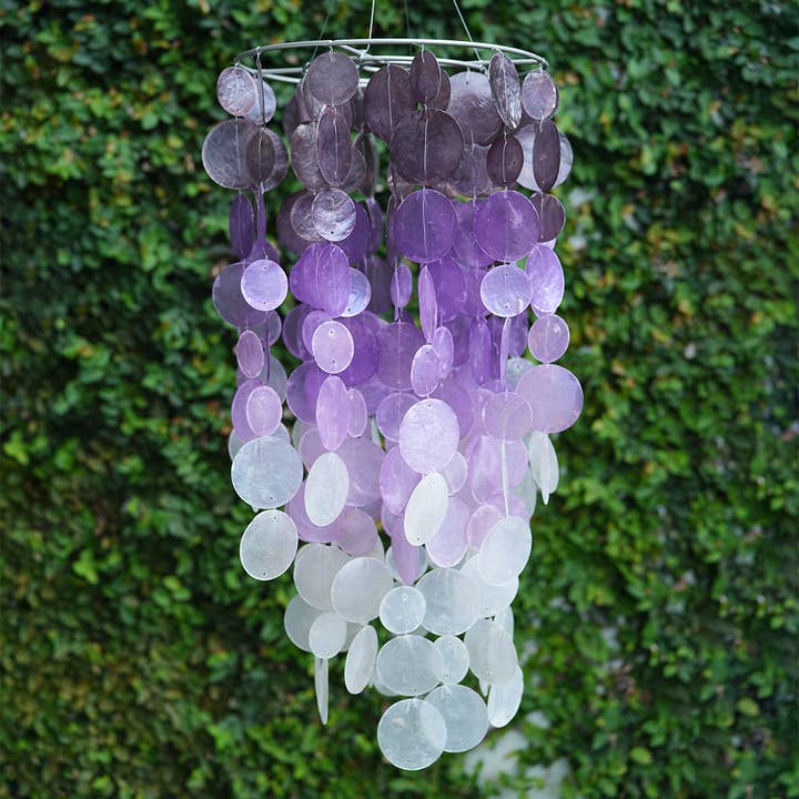 NEW | Capiz Chime Chandelier | Ombre Lavender Sienna for wholesale by Balizen by zen zen garden home