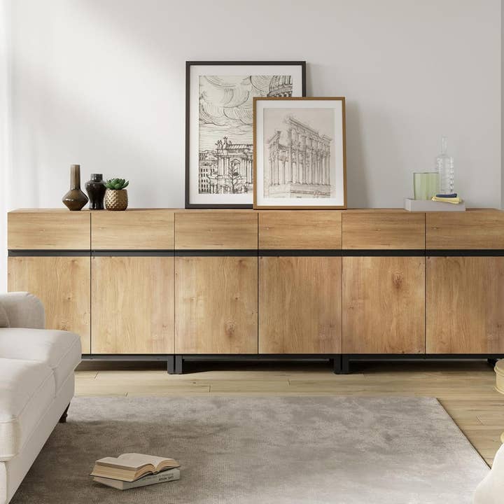 Oak 3 In 1 Modern Sideboard With Adjustable Shelf Unit for wholesale by ShipItFurniture