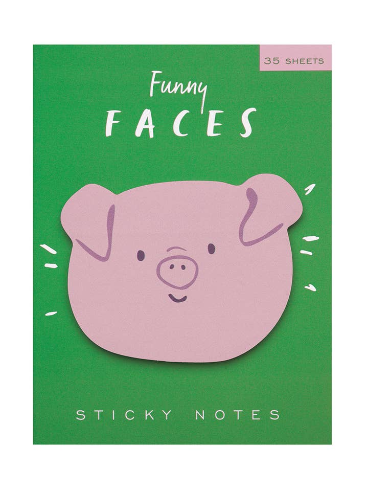 Pig Funny Faces Sticky Notes for wholesale by Girl of All Work