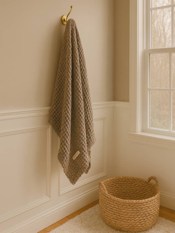 Organic Cotton Bamboo Waffle Throw Blanket - Milk Chocolate for wholesale by Mama and Tochter