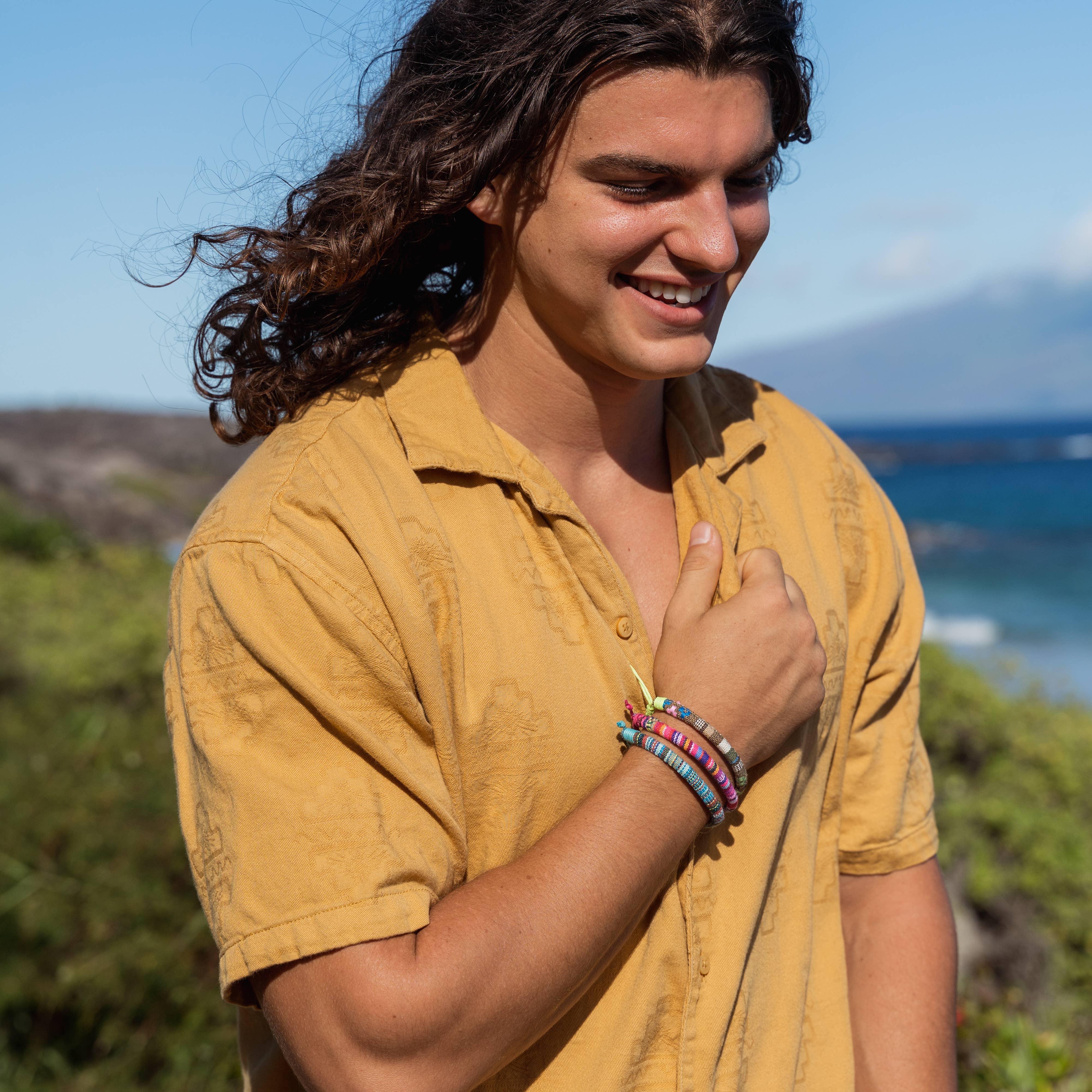 Natalia - Wholesale Jewelry Set - Adjustable Round Woven Boho Rope Bracelets- SET 124