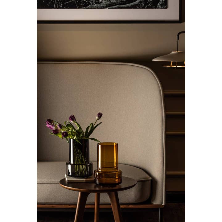 Element Accessories USA - Wholesale Vase - Retro Style Sober Modern Design Glass Vase, Amber/Gray Tyl12