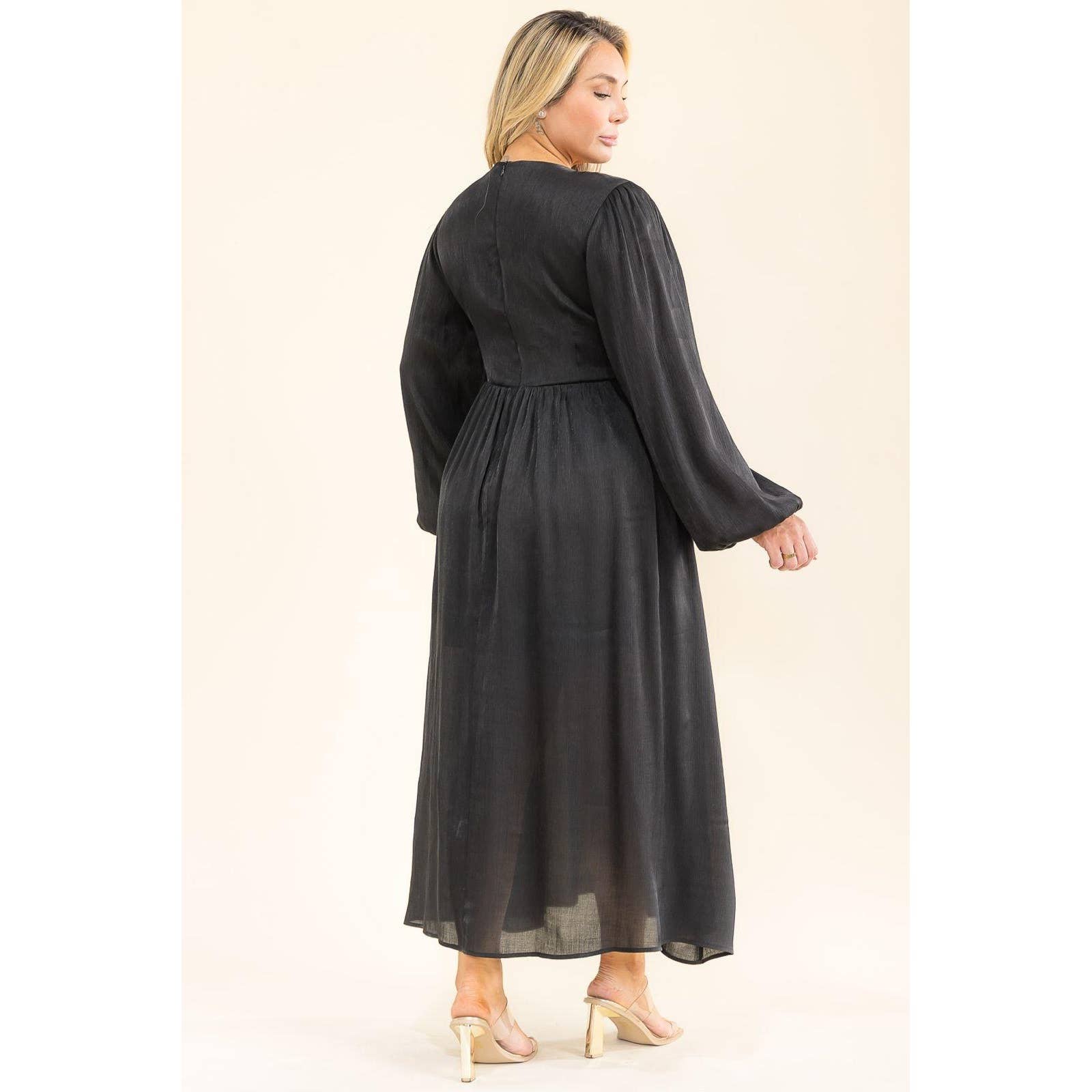 Black Pearl Clothing - Vente Robe – femme - ROBE MAXI PLUS SCINTILLANTE AVEC NŒUD1