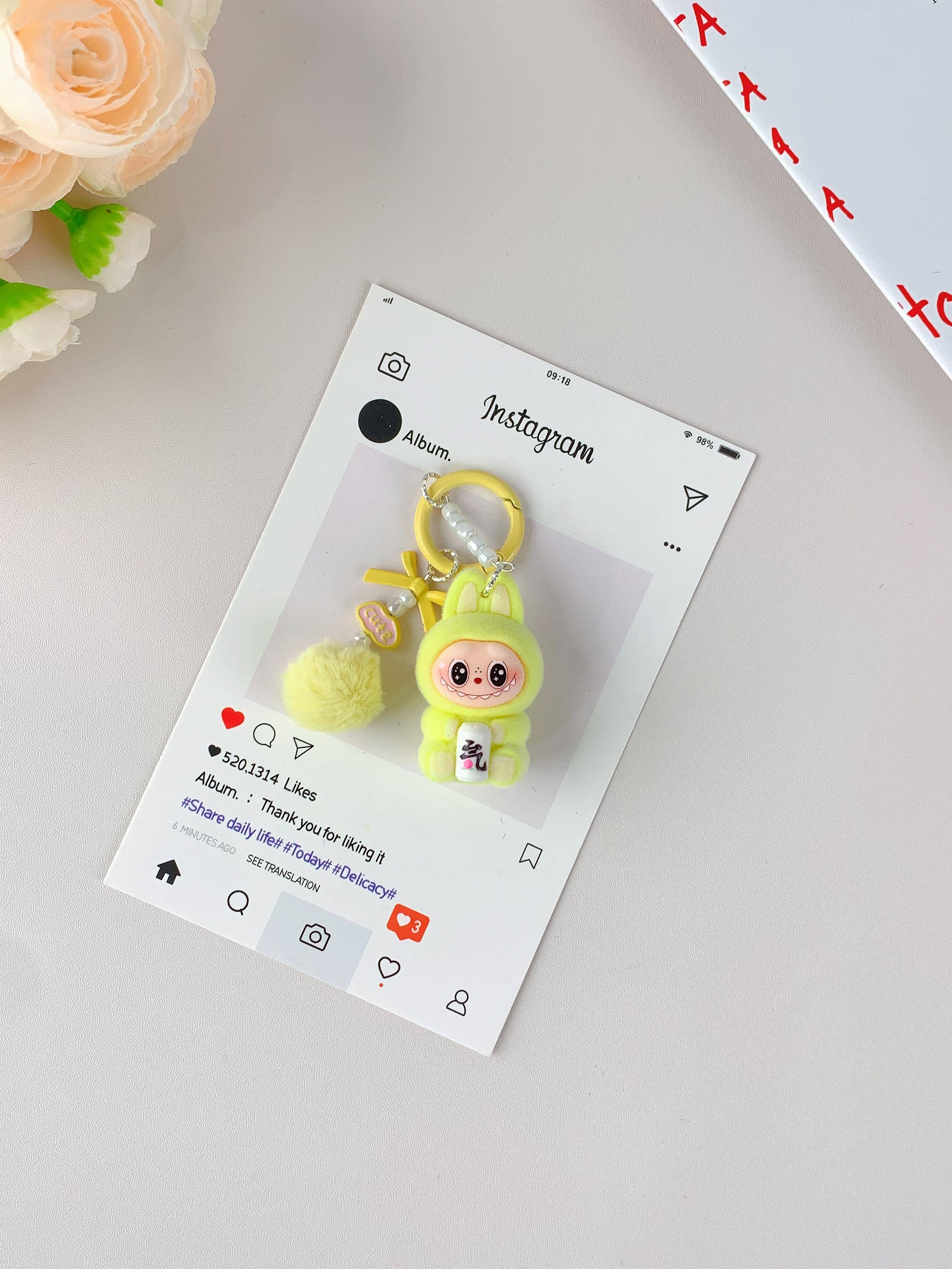 Lilyrosy（Duty free) - Wholesale Keychain – Women's - Labubu style Cute Keychain for Girls,Car Key Accessory9