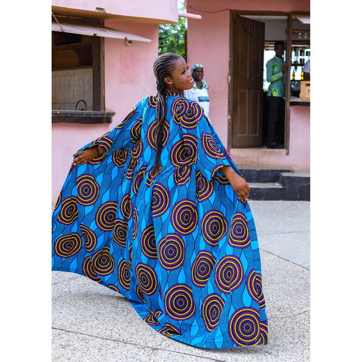 Ti-a Woven Goods - Wholesale Handheld Folding Fan - African Fabric Fan1