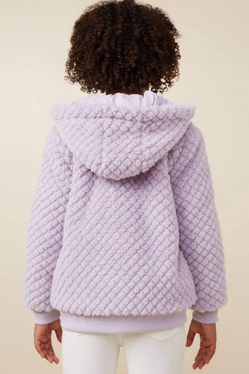 Mokka Gesteppte Plüschjacke mit Kapuze für Mädchen für den Großhandel auf Faire10