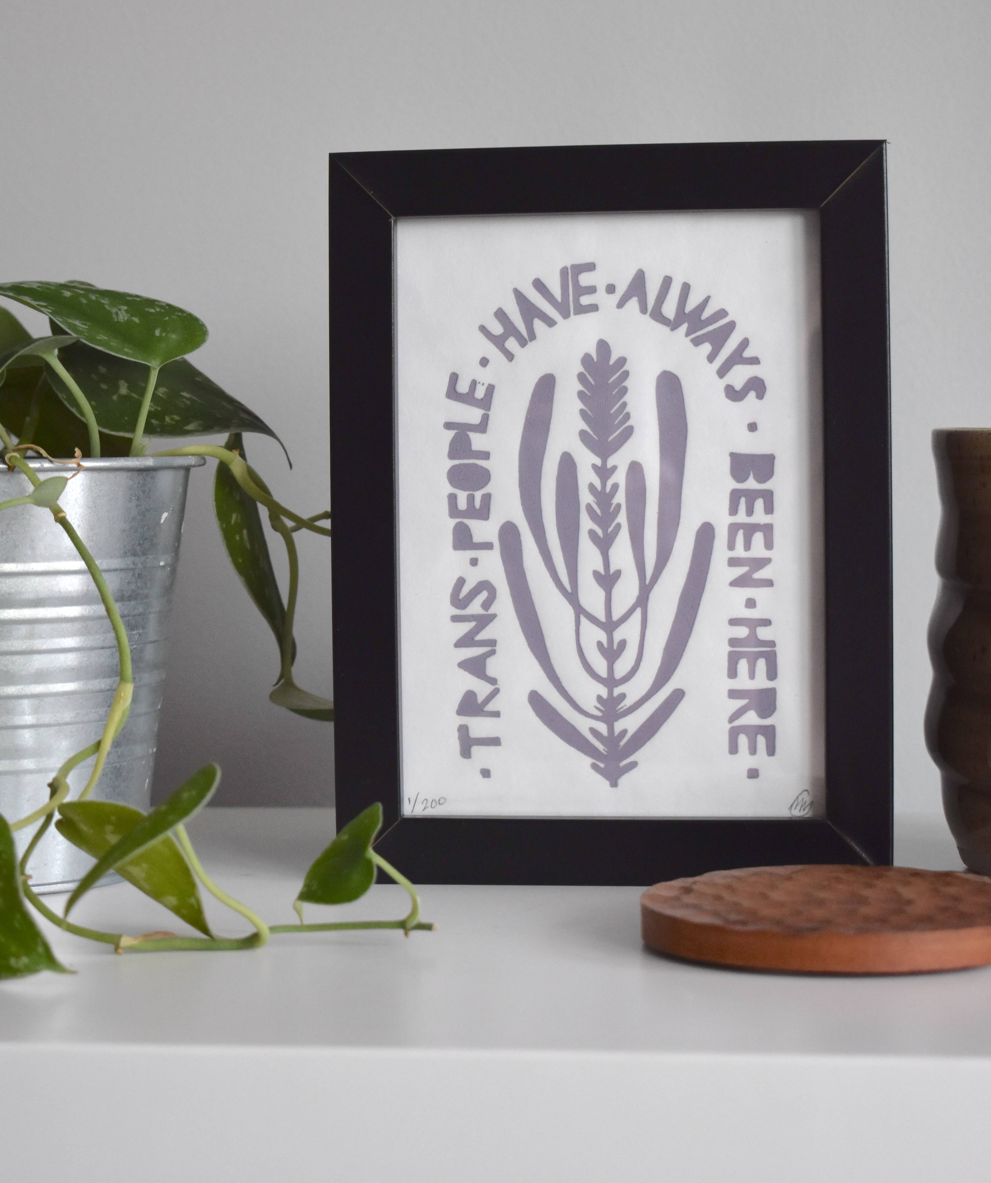 Morganite Press - Wholesale Art Print - Trans People Block Print