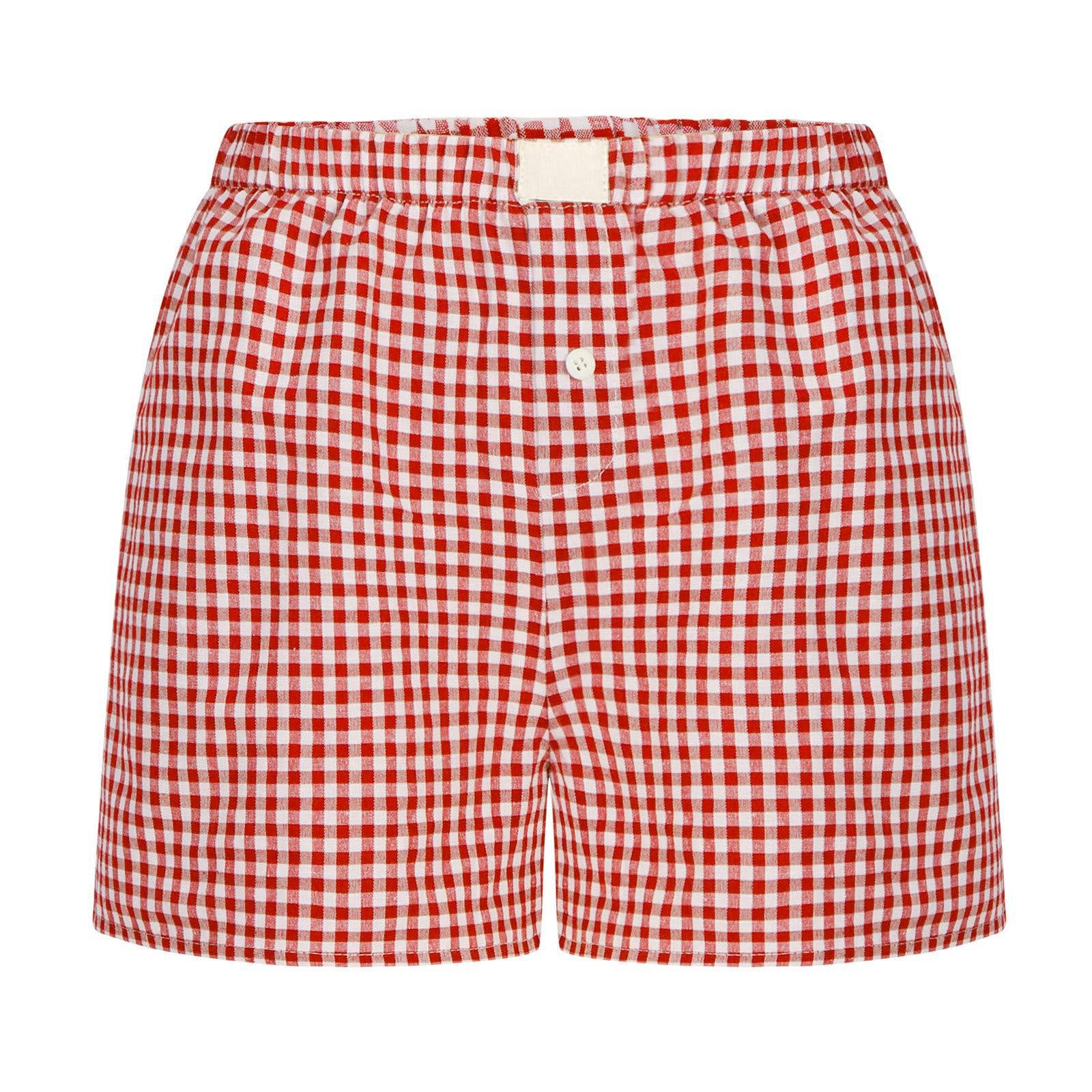 Rosa Clothing - Wholesale Lounge Shorts - Women's - Lysandra Gingham Pull-On Boxer Shorts1