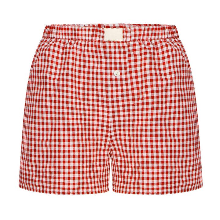 Rosa Clothing - Wholesale Lounge Shorts - Women's - Lysandra Gingham Pull-On Boxer Shorts1