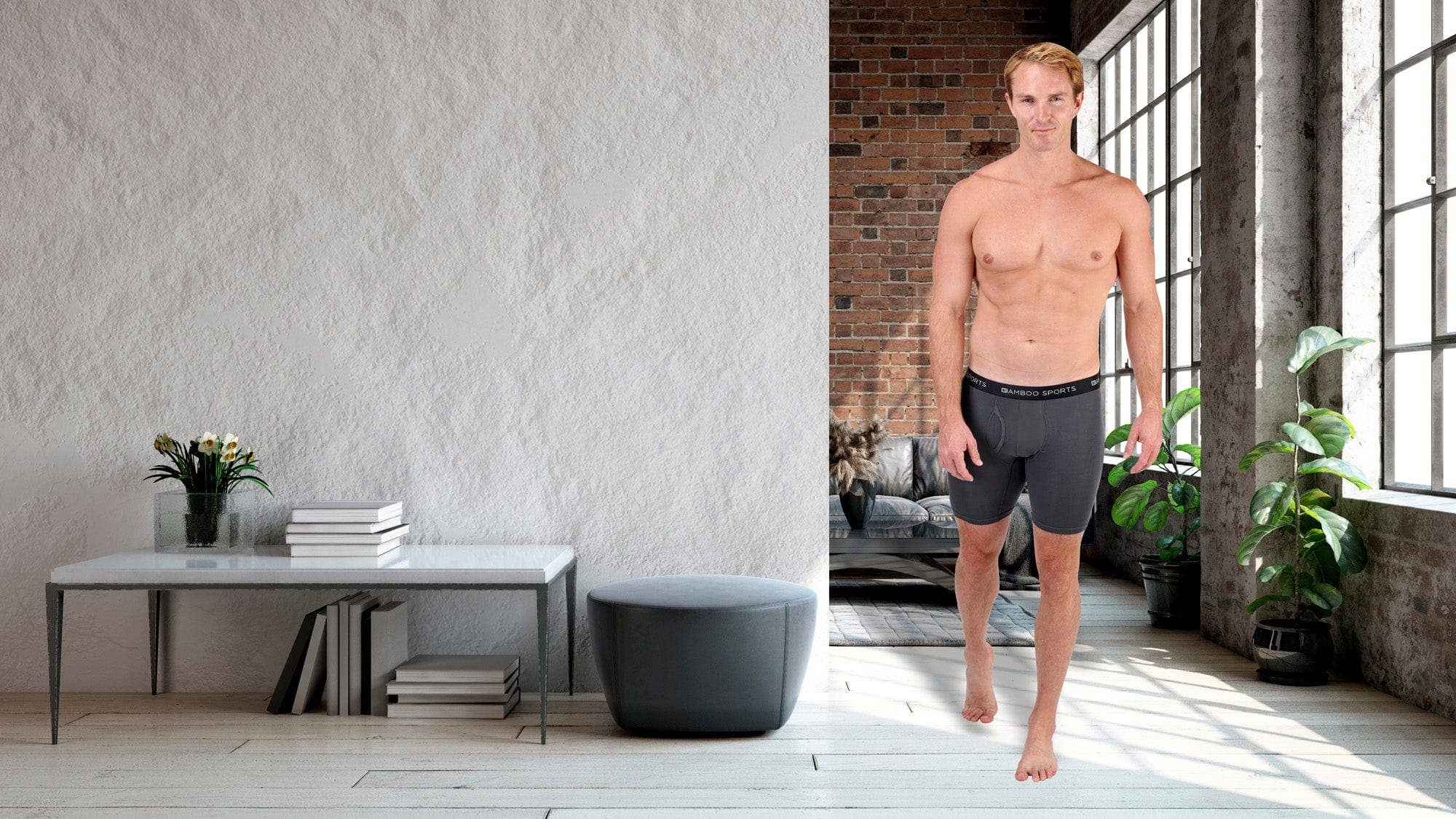 Bamboo Sports - Vendita all'ingrosso Intimo - Uomo - Boxer da uomo in rayon di bambù con cuciture interne da 15,2 cm, confezione da 429