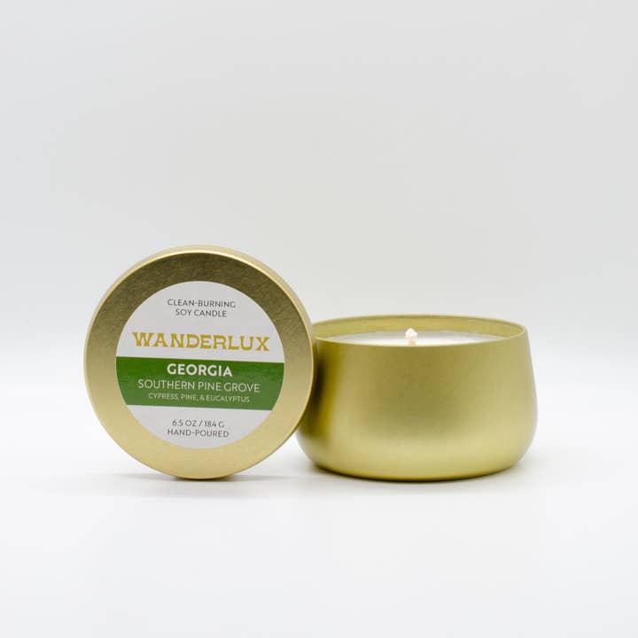 Wanderlux Candles - Wholesale Travel Candles - Wanderlux Georgia Southern Pine Grove 6.5 Ounce Soy Candle