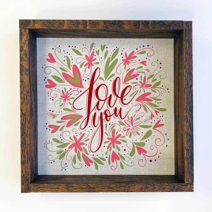 Amor Coração Florescente - Arte em Tela com Coração Fofo - Arte em Moldura por atacado de Hangout Home