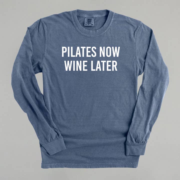Ivy + Cloth - Wholesale Screen Printed T-Shirt - Women's - Pilates Now Wine Later2