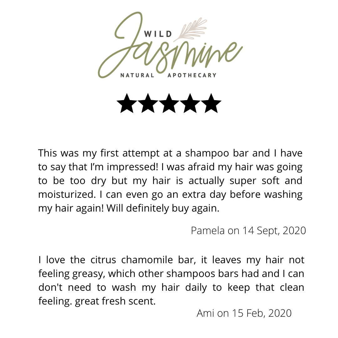 Wild Jasmine Natural Apothecary - Wholesale Shampoo Puck/Solid Shampoo - Citrus Chamomile Shampoo Bar - 5 oz - Seed Paper Label2