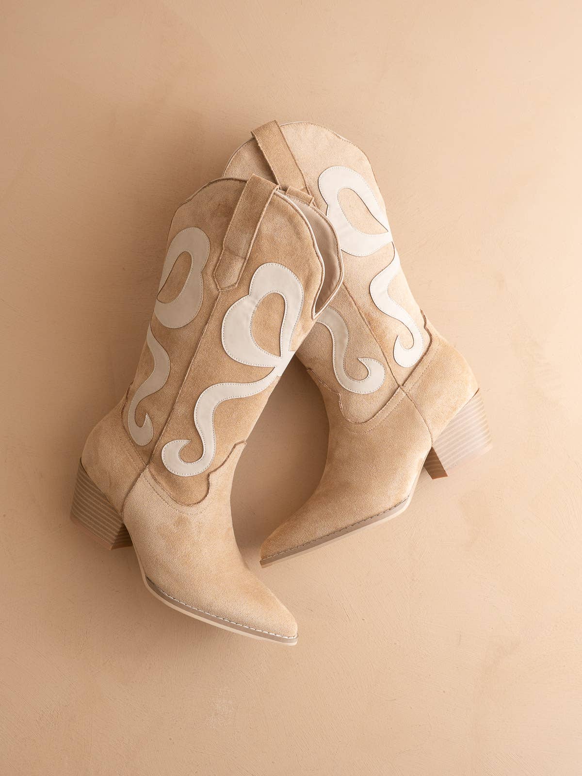 The Bowie | Almond Western Boot with Pink Inlay for wholesale on Faire5