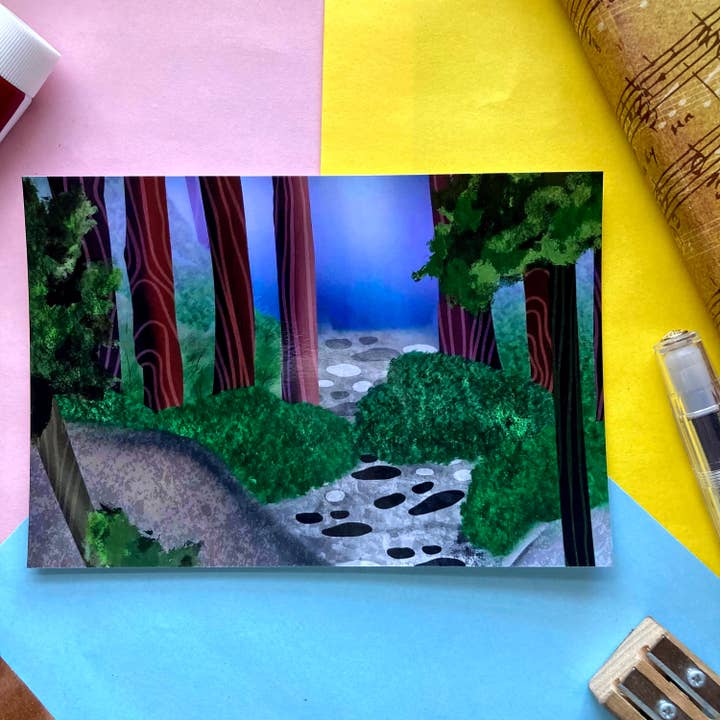 M.S. Illustration - Vente Affiche d'art - Impression artistique fantastique Wisps In The Forest Gloss, affiche Fairycore, art mural pour décoration de chambre de jeu, impression d'artiste Cottagecore, impression d'affiche cryptide