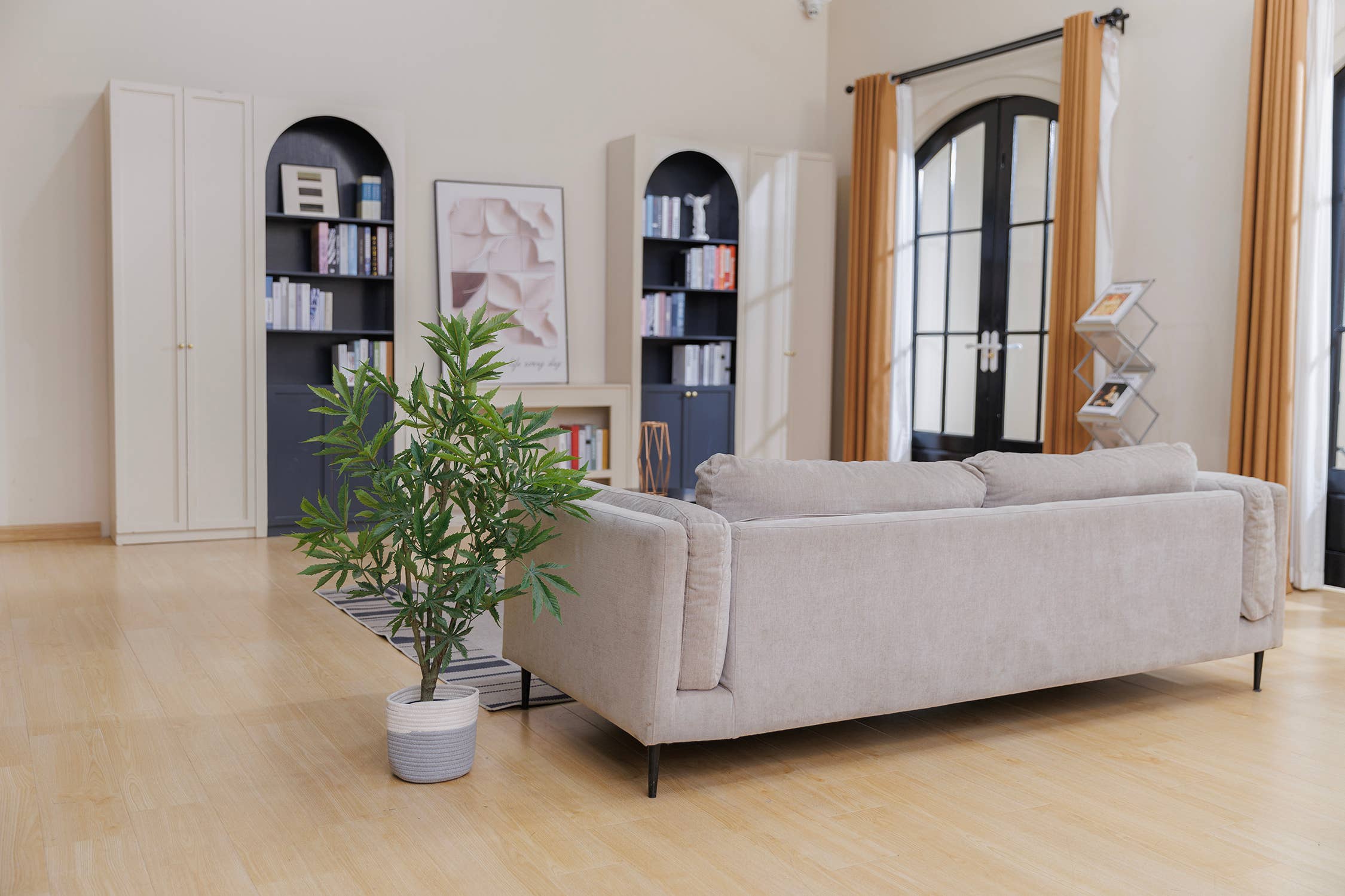 MinxNY - Wholesale Artificial Plant - 50.25"H Cannabis plant, with Rope basket6