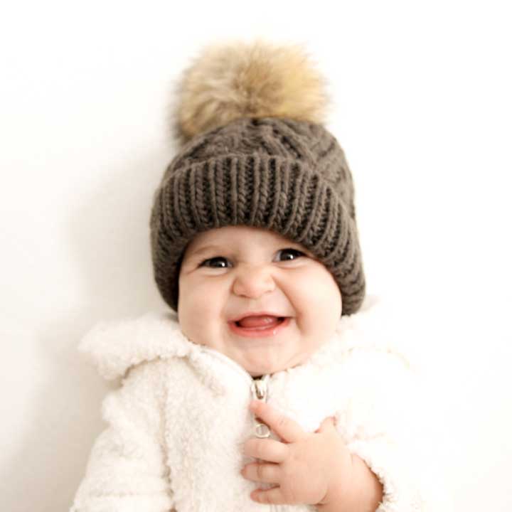 Huggalugs - Wholesale Beanie - Kids - Loden Green Pop Pom Pom Beanie Hat Baby & Kids