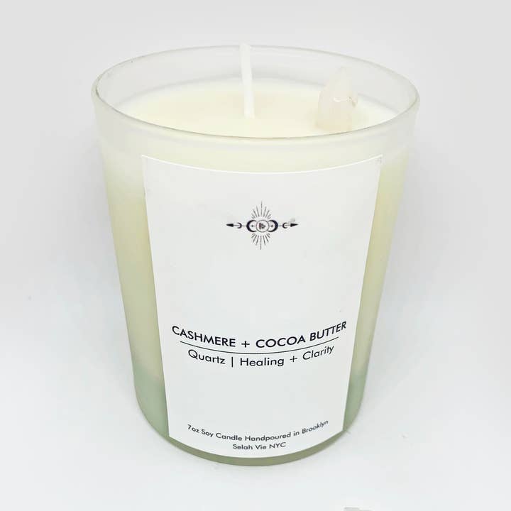 Selah Vie – Engroshandel Glaslys – Cashmere og kakaosmør kvarts krystal stearinlys0