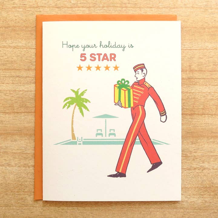 INKLOSURES - Wholesale Season's Greetings Card - Bellhop Holiday Card
