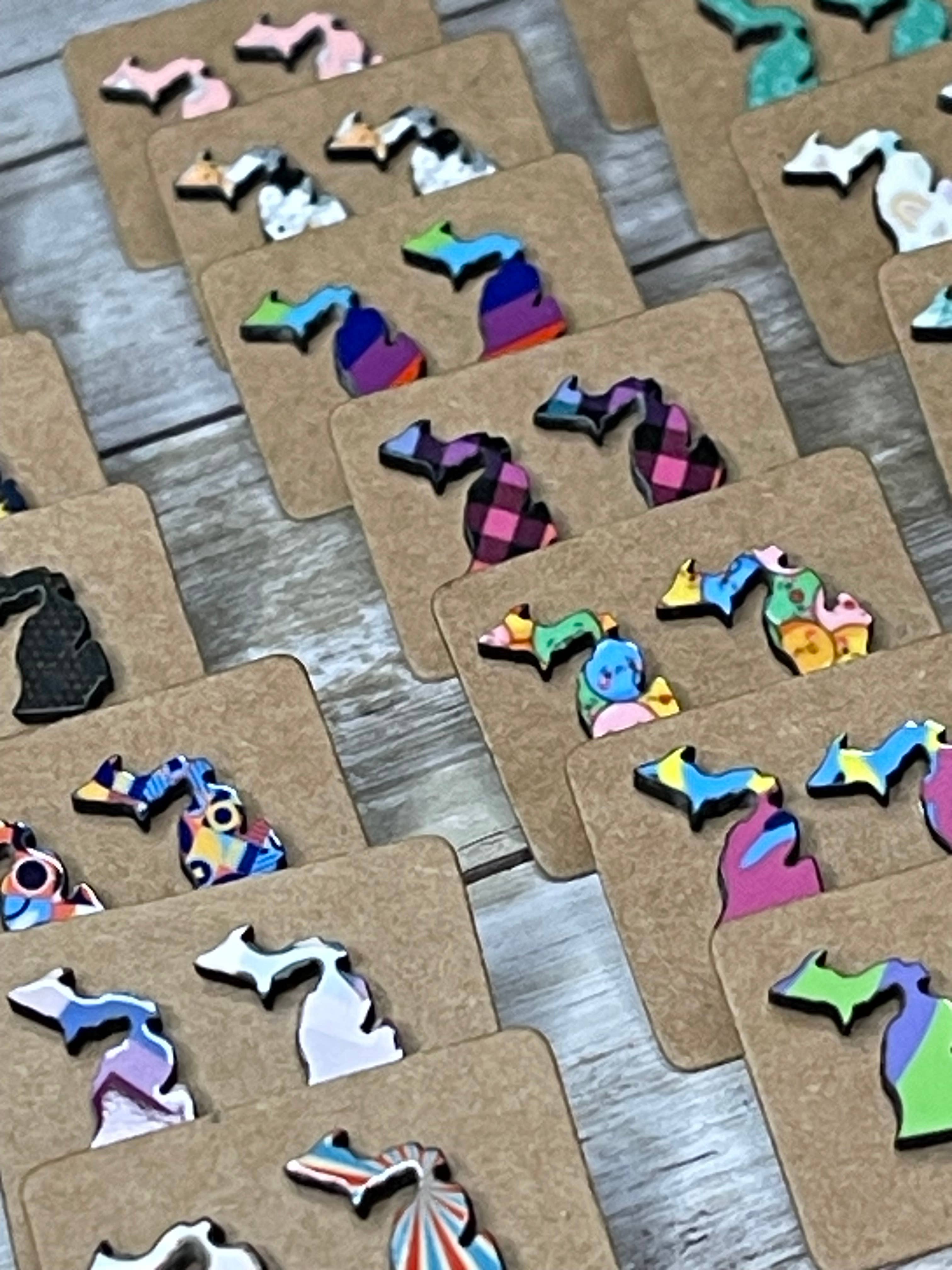 Michigan Proud Gifts - Wholesale Stud/Post Earrings - Michigan Shaped Studs 500+ Designs4