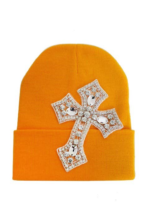 Cross Rhinestone Beanie (Multiple Colors) #AACG0476