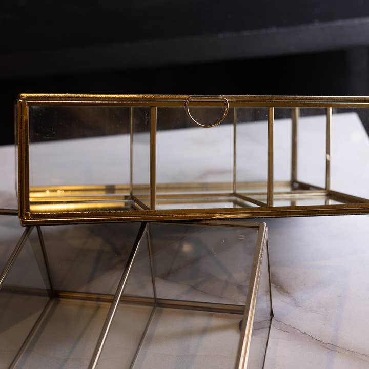 Glass Box made with Iron & Gold for wholesale on Faire3