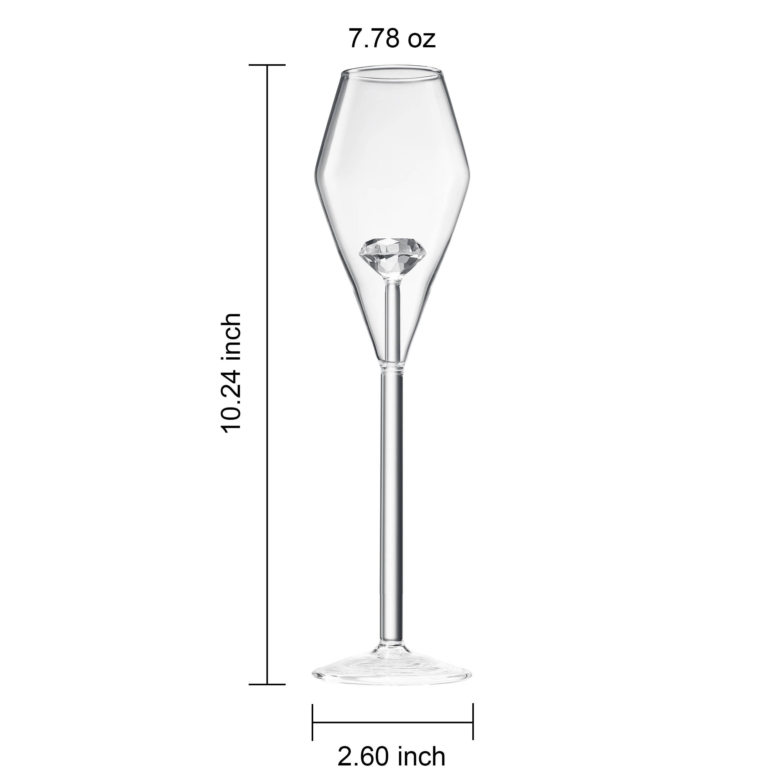 The Wine Savant /  Khen Glassware – Großhandel Champagnerflöten – Champagnerflöten für Braut| 2er-Set | Kristallförmig, 7 OZ4
