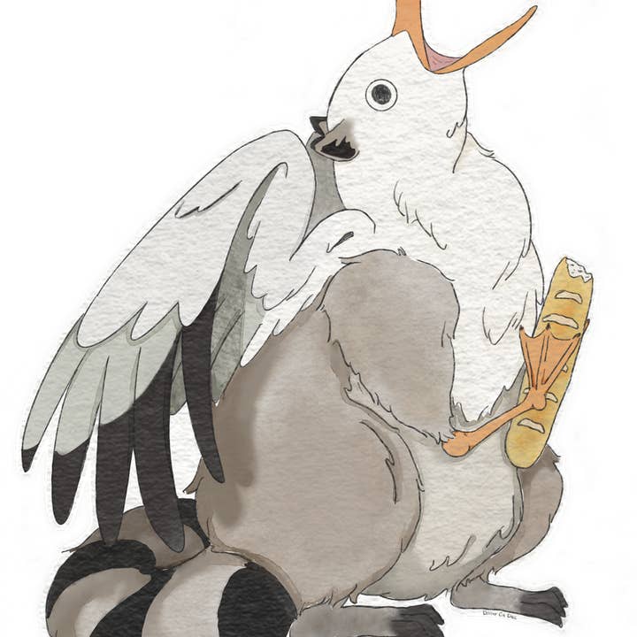 Pnelson the Trash Griffin Sticker for wholesale by Dapper Cat Dice