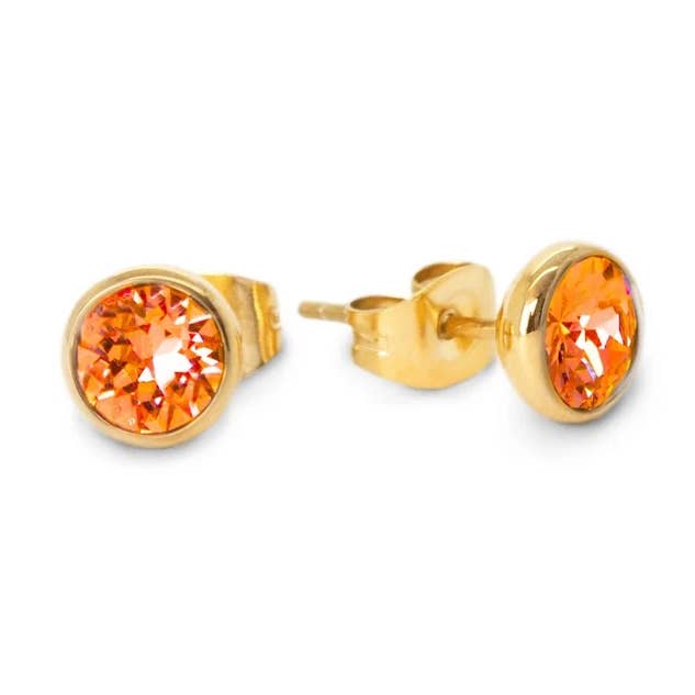 Melano Friends Mabel CZ Øreringe Guld Orange for engroshandel hos Melano Jewelry