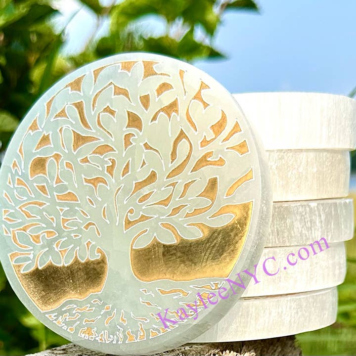 KayleeNYC - Wholesale Crystal Charging Plate - Selenite aka Satin Spar Tree of Life Charging Plate2